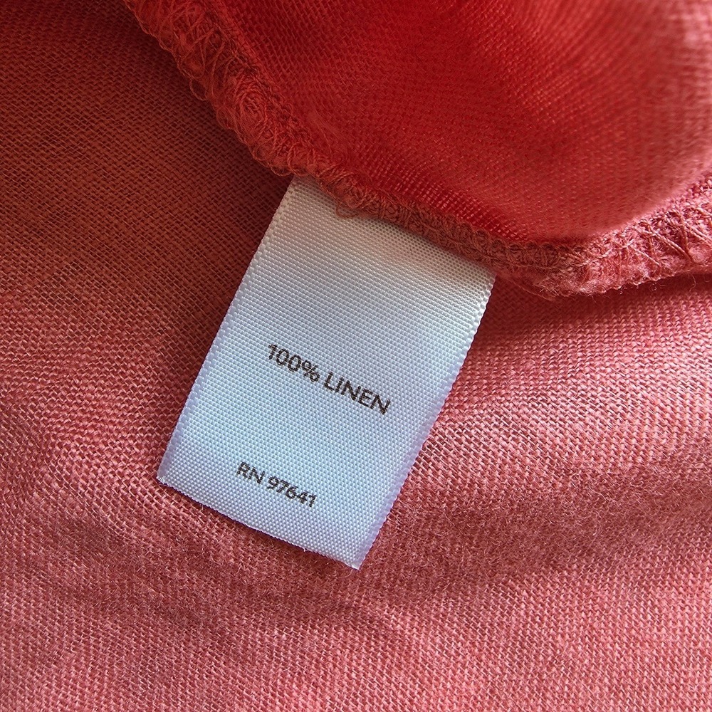 J Jill Linen Button Up Top Sz 2X Pink Pintuck Long Roll Tab Sleeve Boho Beachy - Picture 11 of 13